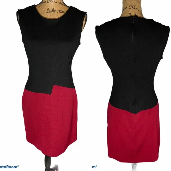 Emploi Summer Dress Size M Sleeveless Black Red - Picture 1 of 7